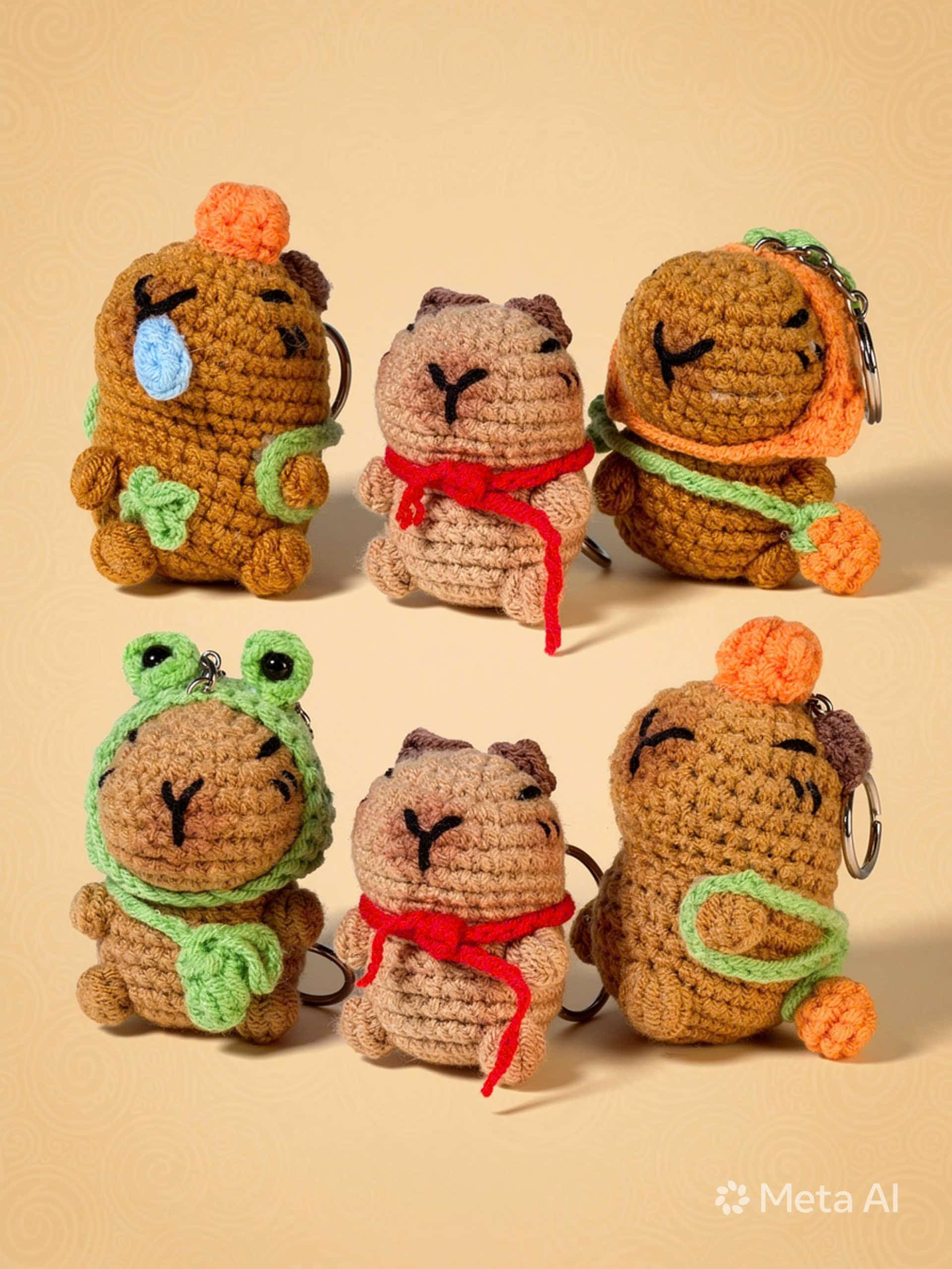Ảnh 4 set móc khóa len handmade 10 mẫu mix