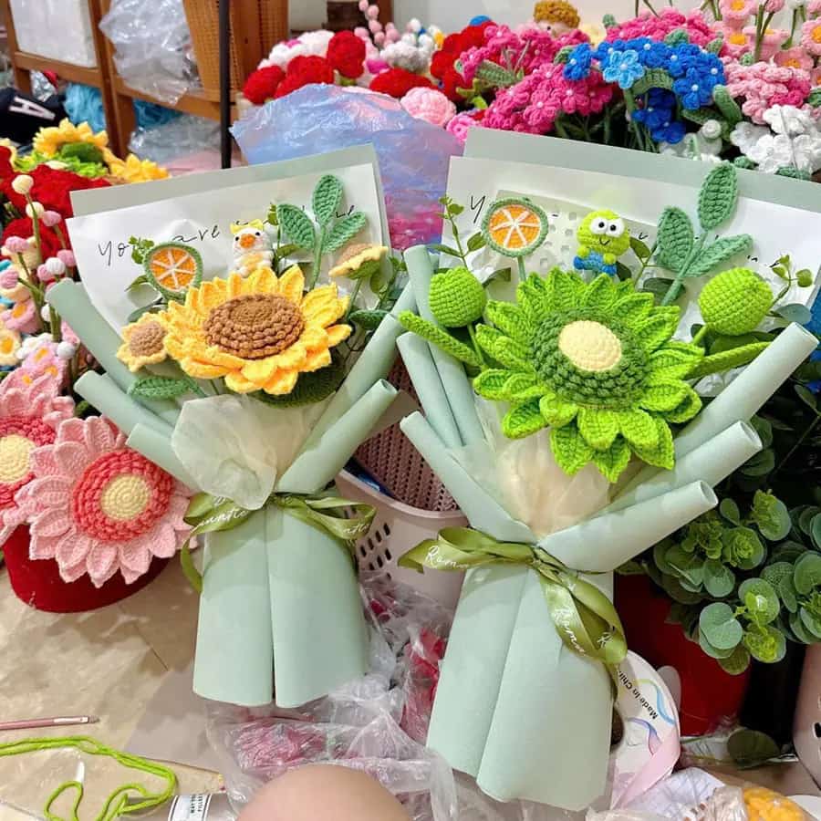 Bó hoa len handmade nhiều màu của LyliShop