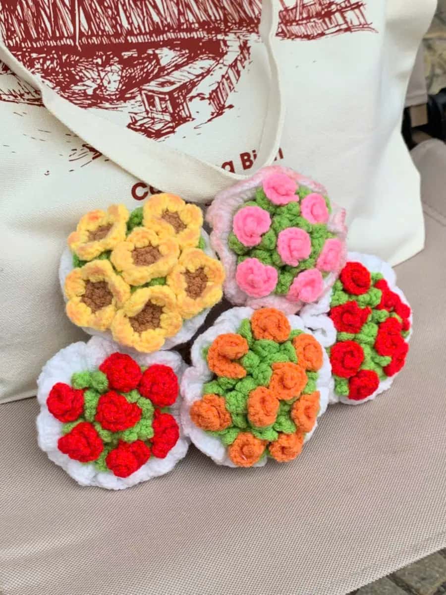 Hoa len mini dùng làm phụ kiện treo túi