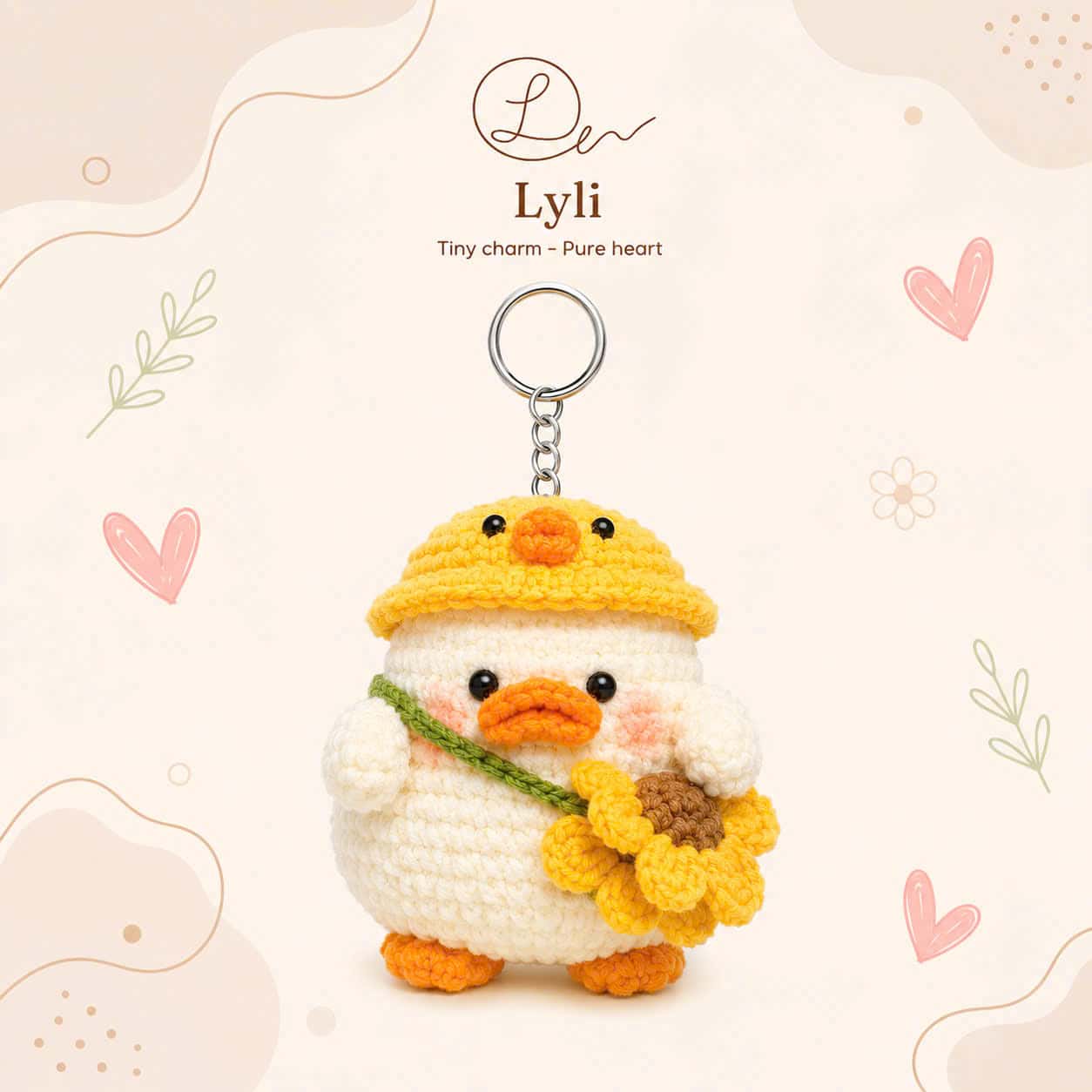 Móc khóa len Size L hình gà vàng handmade của LyliShop