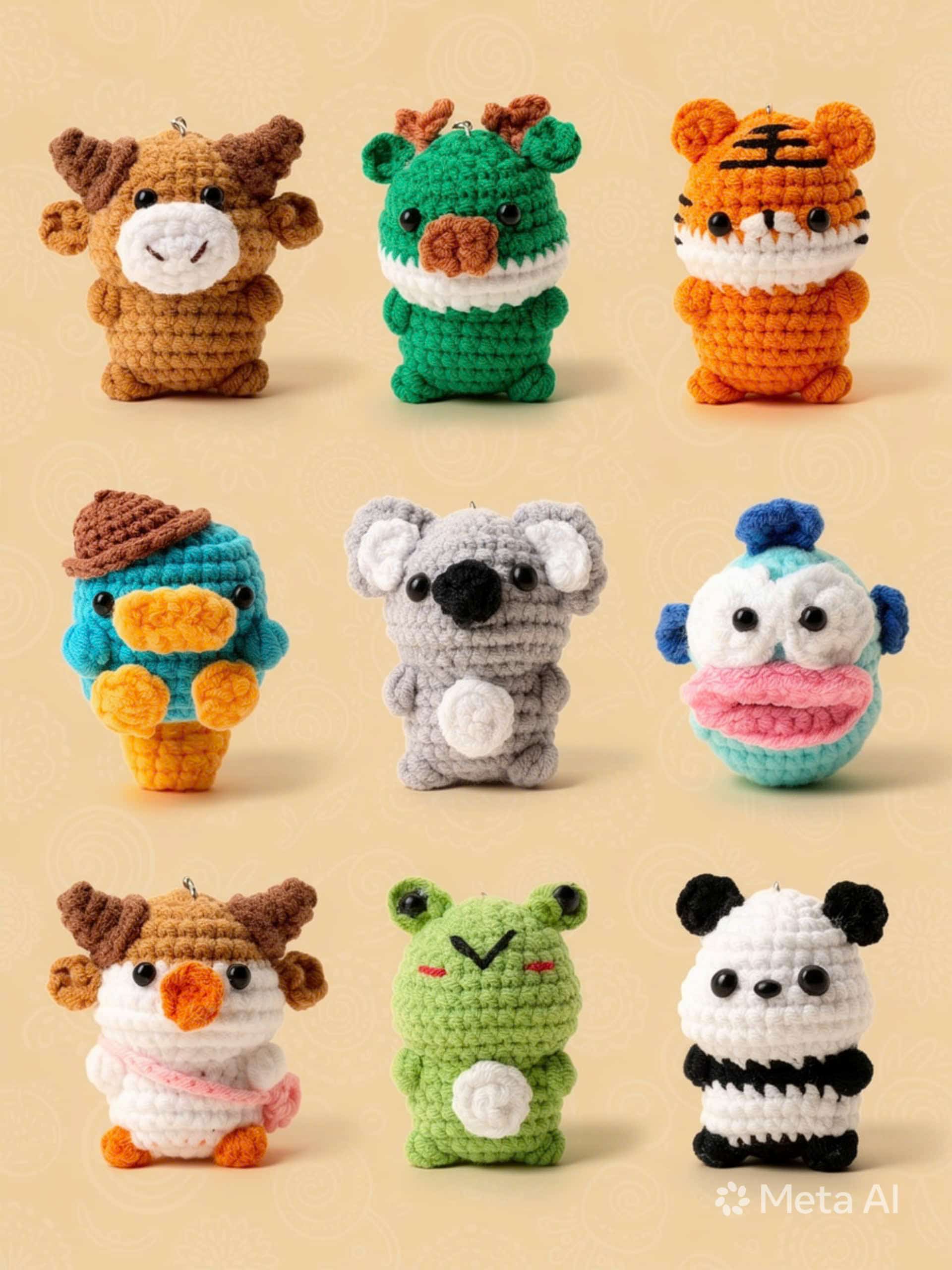 Ảnh 2 set móc khóa len handmade 6 mẫu cute