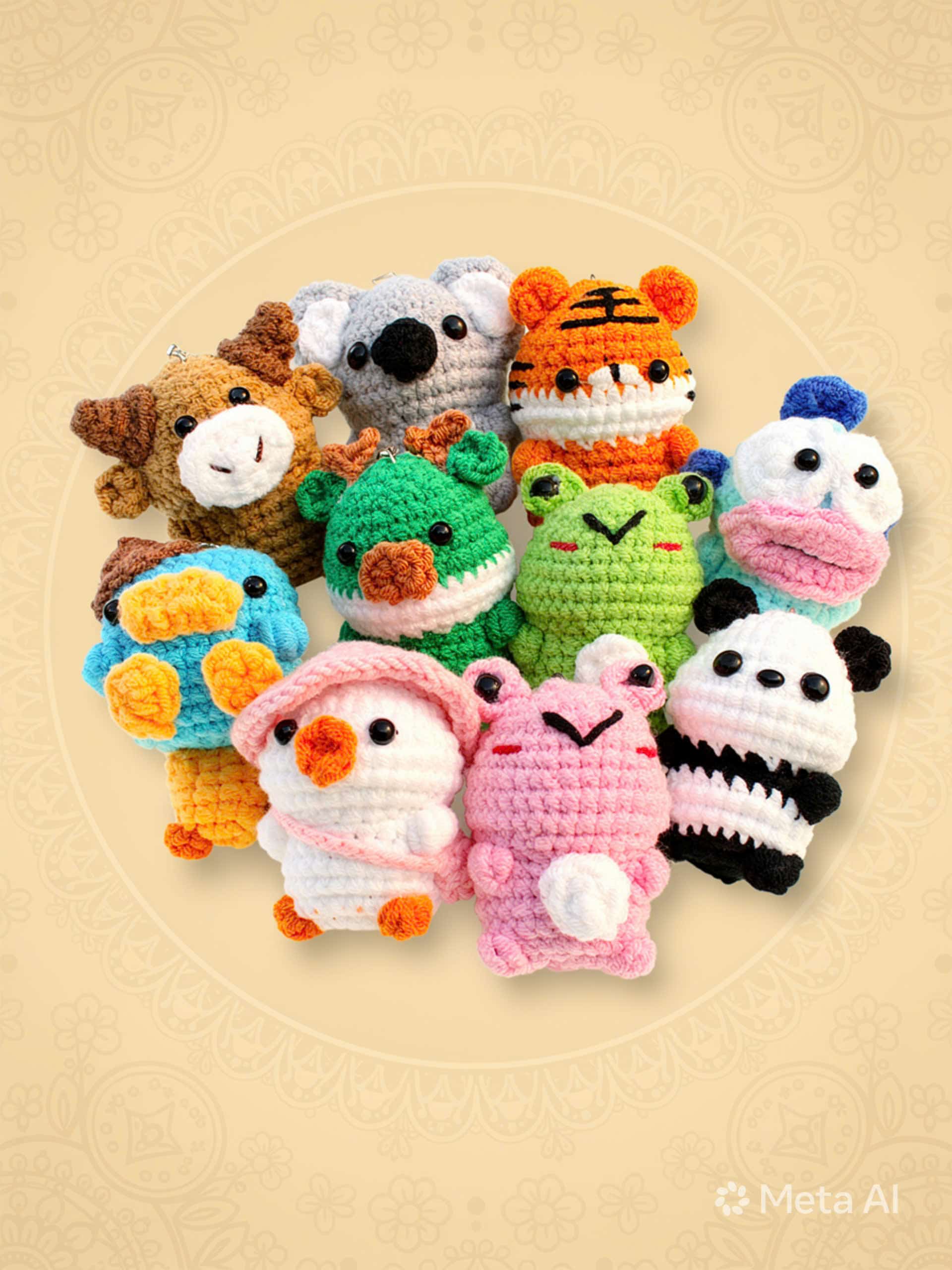 Ảnh 1 set móc khóa len handmade 6 mẫu cute