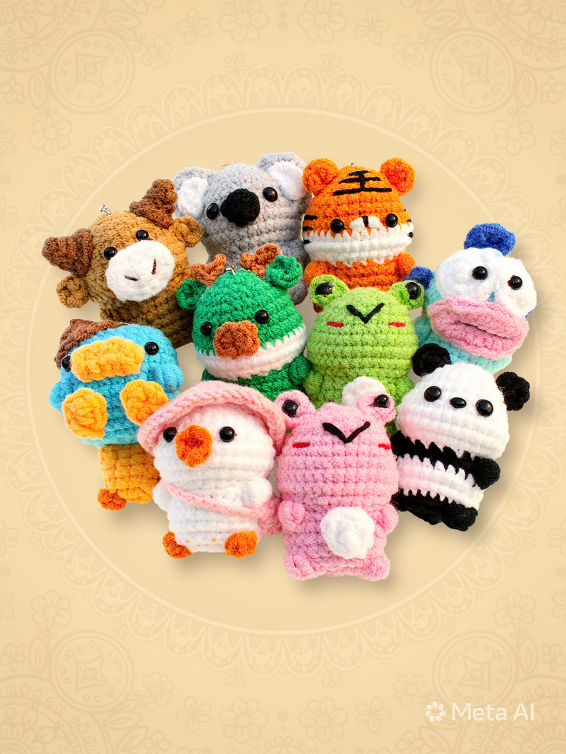 Ảnh 1 set móc khóa len handmade 6 mẫu cute