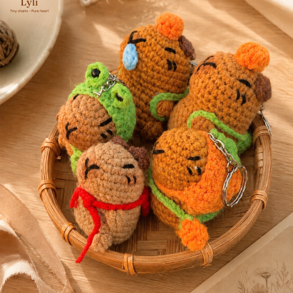 Móc khóa Capybara handmade 7cm với 4 mẫu