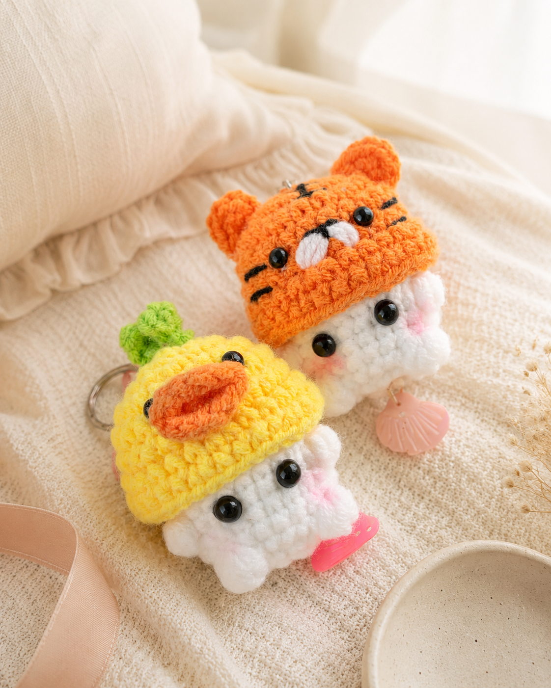 Móc khóa Nấm Mini len handmade 6cm