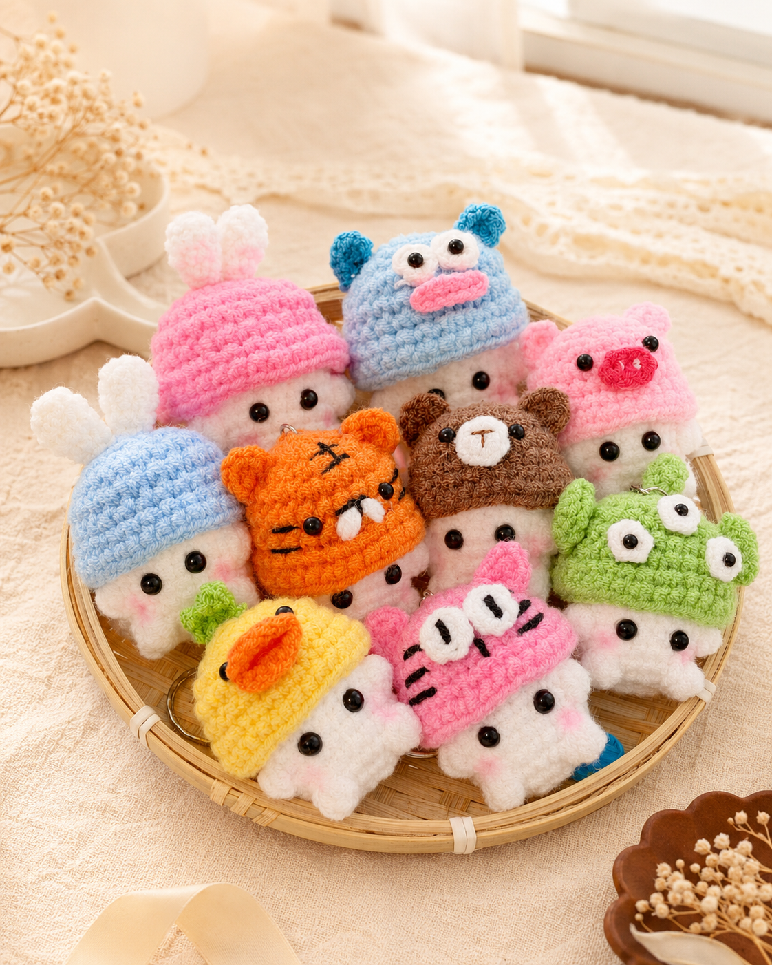 Móc khóa Nấm Mini len handmade 9 mẫu