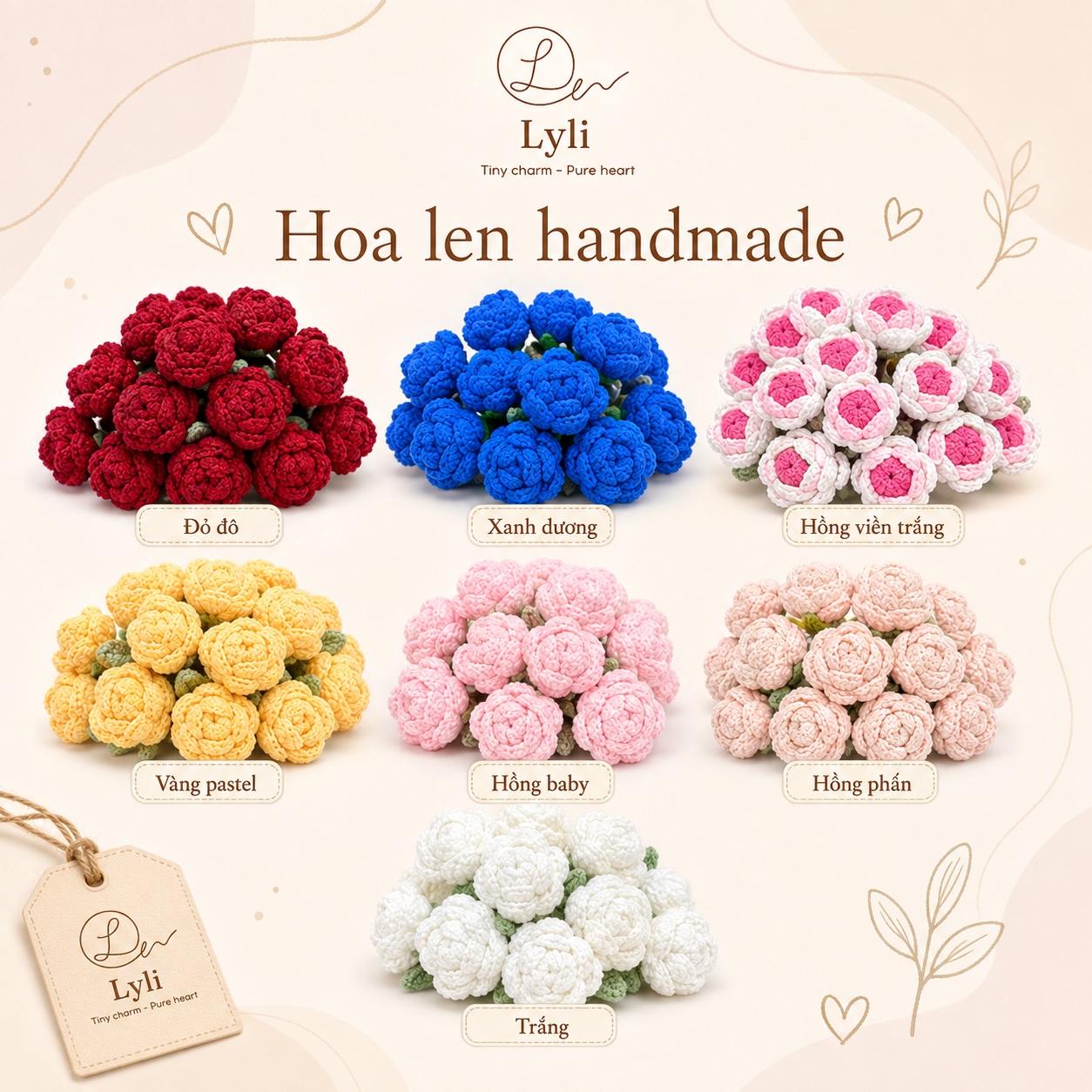 Hoa An Đoàn len handmade 7 màu Lyli Shop